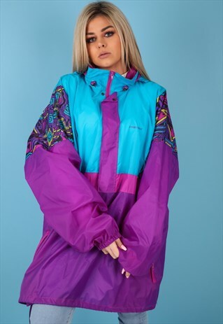 VINTAGE WINDBREAKER JACKET IN MULTI NJ546