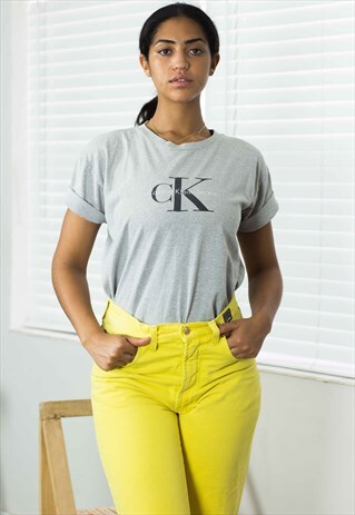 VINTAGE CK CALVIN KLEIN T-SHIRT BIG LOGO 90S X 7.2