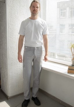 Vintage 80's  Grey Worker Style Trousers