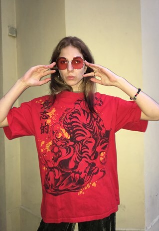 VINTAGE 90' AMAZING UNISEX RED COOL T-SHIRT