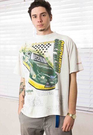 VINTAGE NASCAR RACING T-SHIRT LOGO 90S XL 9