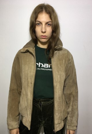 VINTAGE 90' OLDSCHOOL UNIQUE BEIGE CASUAL JACKET