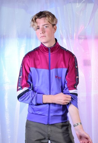 VINTAGE ASICS PINK AND PURPLE TRACK JACKET