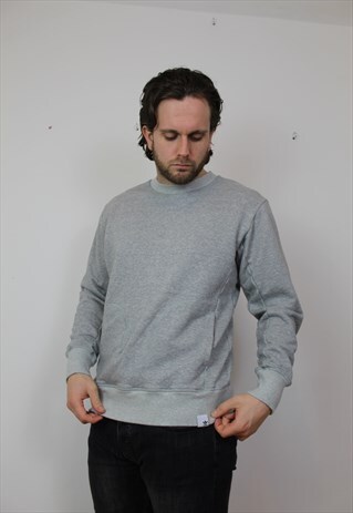 VINTAGE 90S ADIDAS ORIGINALS SWEAT GREY MEDIUM