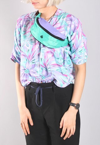 VINTAGE 90S NEON BLOCK COLOUR FESTIVAL BUM BAG BUMBAG