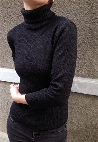90S WOOL BLEND TURTLE NECK TOP