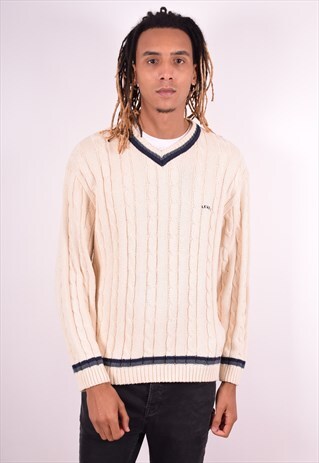 LEVI'S MENS VINTAGE JUMPER SWEATER LARGE BEIGE 90S
