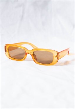 Orange Frame Rectangle Sunglasses