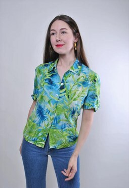 Vintage multicolor Hawaiian women shirt 