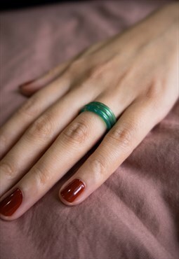 Green jade skinny stacking rings