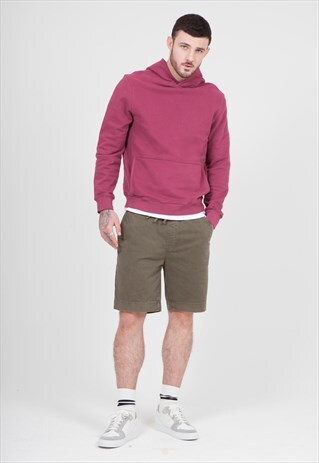 HOODIE IN BRUSHED COTTON SWEAT BERRY