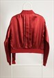 VINTAGE KAWI JAMELE SATIN EMBROIDERED JACKET MAROON