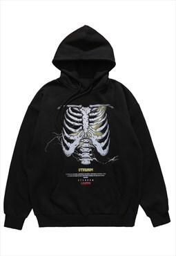 Skeleton hoodie bones pullover premium grunge skull jumper 