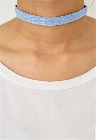 DENIM CHOKER - LIGHT BLUE