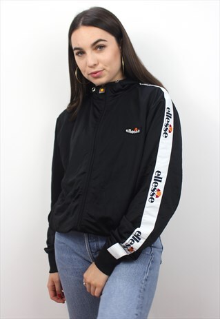 90'S RETRO BLACK SIDE TAPE TRACK JACKET