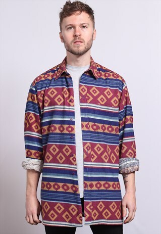 VINTAGE AZTEC PATTERNED SHIRT