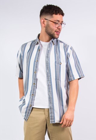 VINTAGE 90'S SHORT SLEEVE STRIPED SHIRT