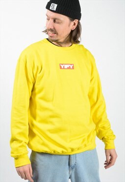 Sweatshirt Box Logo Oversized Cosy Yellow
