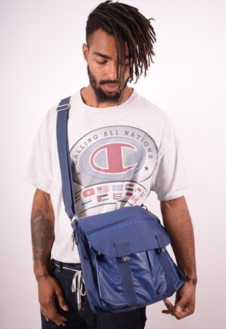 SERGIO TACCHINI MENS VINTAGE SHOULDER BAG ONE SIZE BLUE 90S
