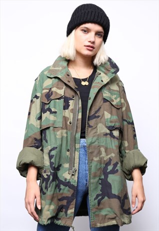 VINTAGE GREEN ARMY CAMO JACKET