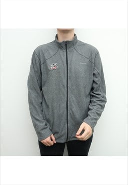 Reebok - Grey Embroidered Ice Hockey Fleece Sweatshirt - XLa