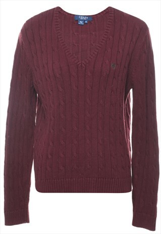 BEYOND RETRO VINTAGE CHAPS CABLE KNIT JUMPER - L