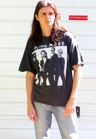 1990'S VINTAGE BLACK DEPECHE MODE T-SHIRT
