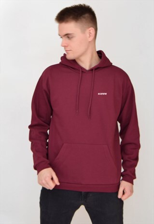 BURGUNDY RAWWW (WHITE) HOODIE
