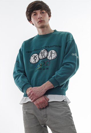 VINTAGE ADIDAS OLYMPIC GAMES ROMA 1968 CREW NECK 90S GREEN