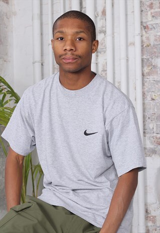VINTAGE NIKE CHEST LOGO T-SHIRT GREY