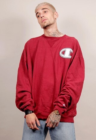 VINTAGE 90'S PREMIUM CHAMPION LOGO BURGUNDY SWEATSHIRT