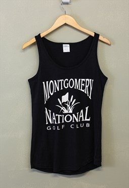 Vintage Golf Vest Top Black With Spell Out 