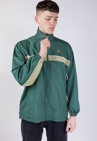 VINTAGE GREEN ZIP UP 90'S SPORTS JACKET