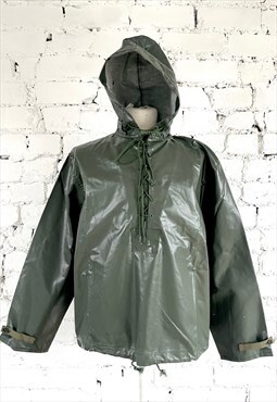 Vintage 1970s Italian Foul Weather Raincoat Smock Jacket