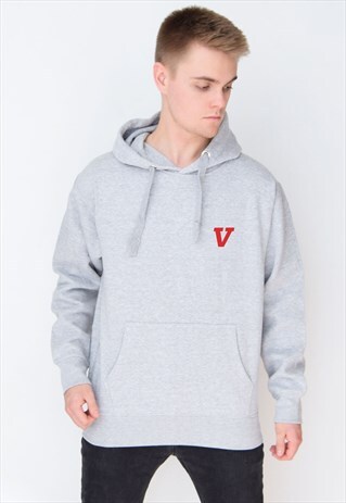 GREY V (RED) HOODIE