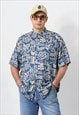 Vintage 90's summer shirt in printed geometric pattern top 