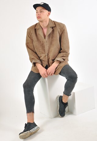 VINTAGE 90'S BLAZER JACKET IN BROWN