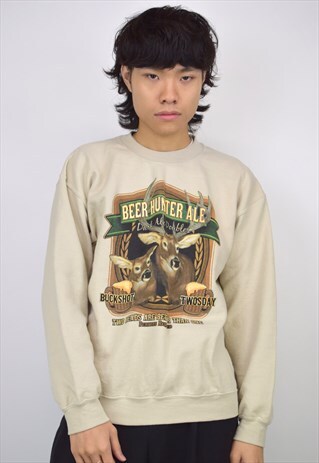 VINTAGE 90S BROWN 'HUNTER ALE' SWEATSHIRT