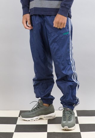 VINTAGE BLUE ADIDAS SHELL TRACK PANTS