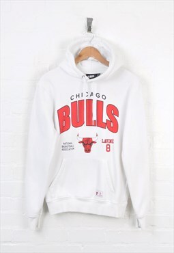 Vintage NBA Chicago Bulls Hoodie White Small