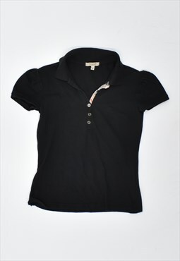 Vintage 90's Burberry Polo Shirt Slim Fit Black