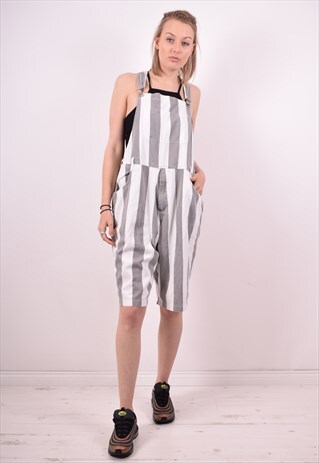WOMENS VINTAGE DUNGAREES XL GREY 90S