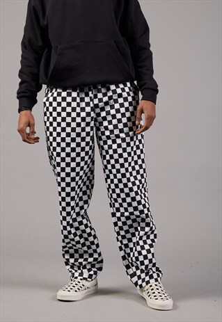 BLACK CHECKERED CHEF TROUSERS