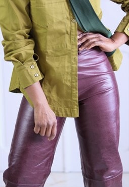 Vintage mahogany leather trousers