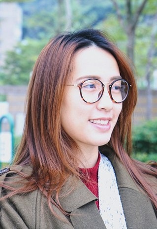 TORTOISE FRAME ROUND GLASSES