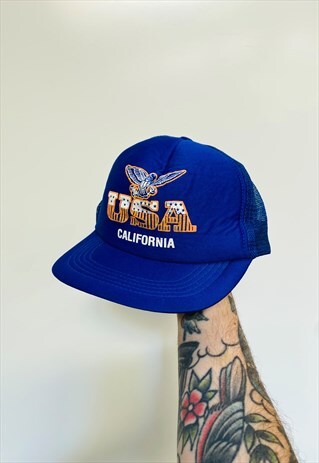 VINTAGE USA CALIFORNIA TRUCKER SNAPBACK HAT CAP