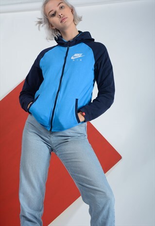 VINTAGE NIKE HOODIE IN BLUE WITH LOGO