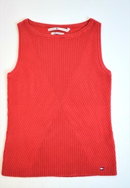 Vintage 90s Tommy Hilfiger Red Knit Top 