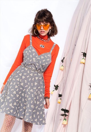 VINTAGE SLIP DRESS 90S DAISY SUMMER FLORAL GRUNGE DRESS