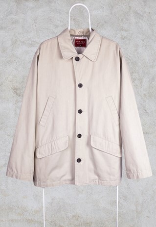 VINTAGE BURTON CREAM BEIGE CHORE WORKWEAR JACKET LARGE